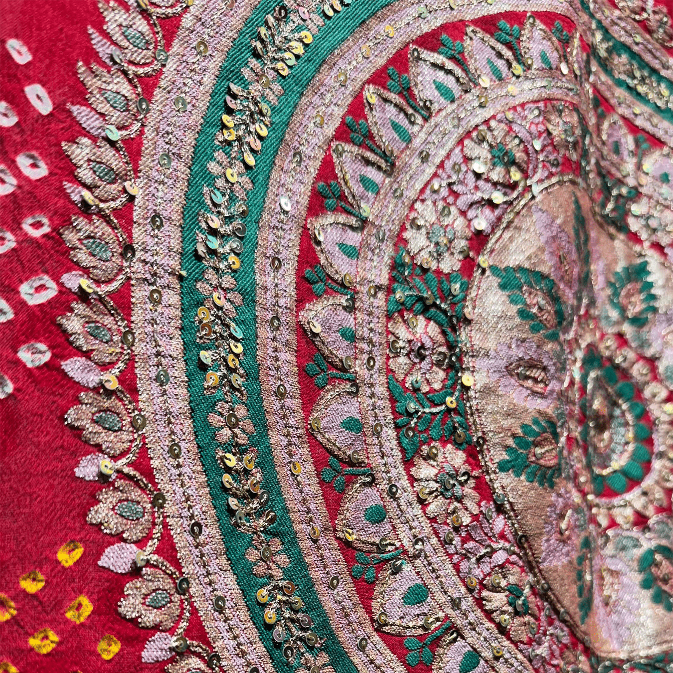 Meenakari Rai Bandhani Dupatta - Resham
