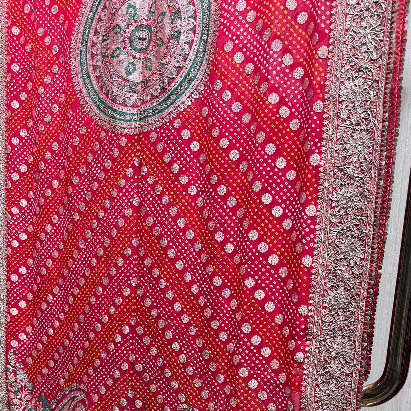 Meenakari Rai Bandhani Dupatta - Resham