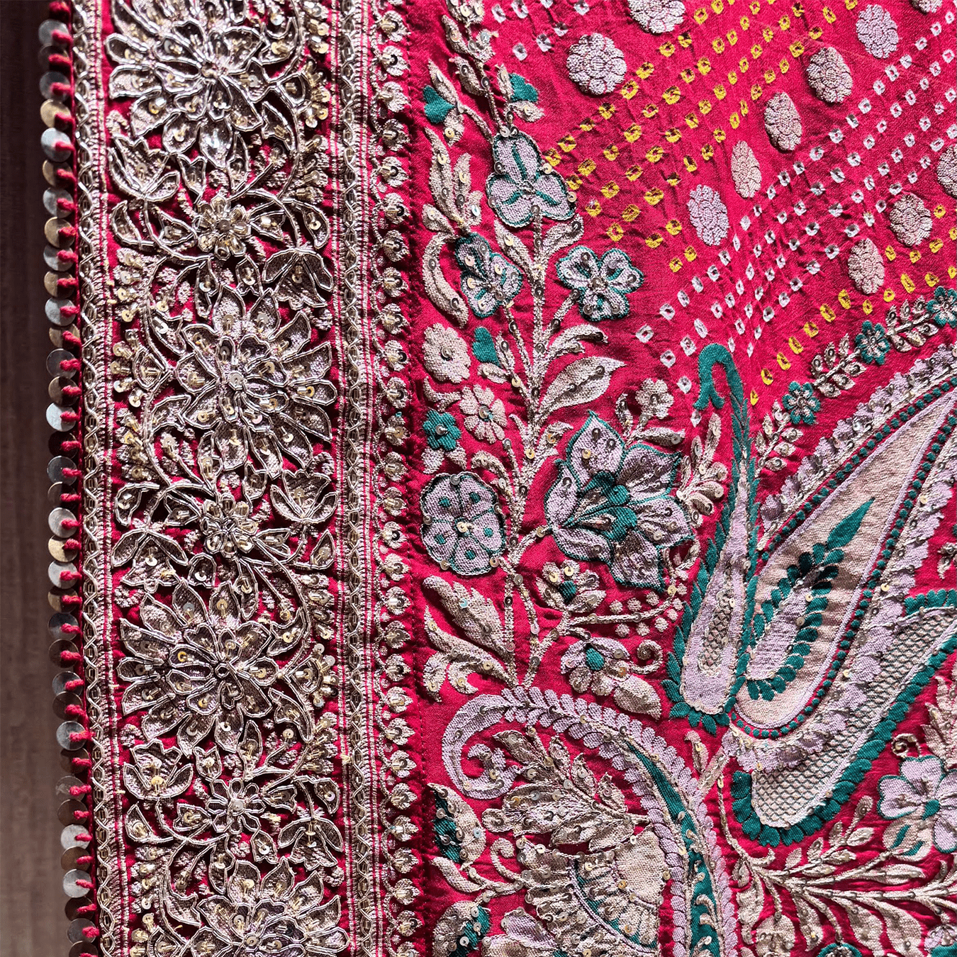 Meenakari Rai Bandhani Dupatta - Resham